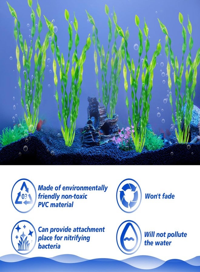 Ameliade 12 PCS Aquarium Artificial Seaweed Decorations 12 Inch Tall Plastic Plants Decor Large Fish Tank Accessories - Image 3